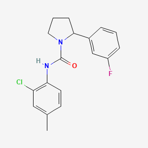 molecular formula C18H18ClFN2O B4489512 N-(2-chloro-4-methylphenyl)-2-(3-fluorophenyl)-1-pyrrolidinecarboxamide 