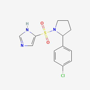 molecular formula C13H14ClN3O2S B4489514 4-{[2-(4-chlorophenyl)-1-pyrrolidinyl]sulfonyl}-1H-imidazole 