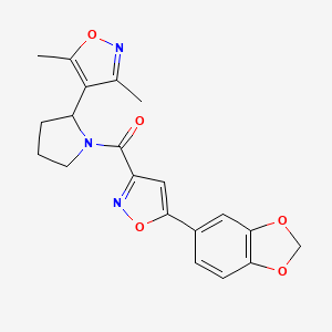 4-{1-[5-(2H-1,3-Benzodioxol-5-YL)-1,2-oxazole-3-carbonyl]pyrrolidin-2-YL}-3,5-dimethyl-1,2-oxazole