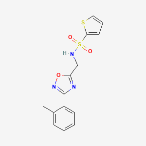 molecular formula C14H13N3O3S2 B4489525 N-{[3-(2-methylphenyl)-1,2,4-oxadiazol-5-yl]methyl}thiophene-2-sulfonamide 