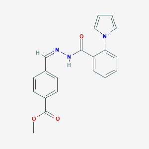 molecular formula C20H17N3O3 B448957 methyl 4-{2-[2-(1H-pyrrol-1-yl)benzoyl]carbohydrazonoyl}benzoate 