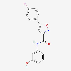 molecular formula C16H11FN2O3 B4489574 5-(4-fluorophenyl)-N-(3-hydroxyphenyl)-3-isoxazolecarboxamide 