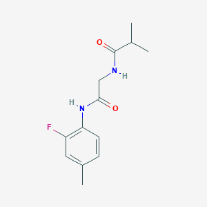 molecular formula C13H17FN2O2 B4489586 N-{2-[(2-fluoro-4-methylphenyl)amino]-2-oxoethyl}-2-methylpropanamide 