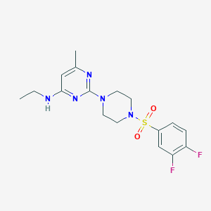 molecular formula C17H21F2N5O2S B4489606 2-{4-[(3,4-difluorophenyl)sulfonyl]-1-piperazinyl}-N-ethyl-6-methyl-4-pyrimidinamine 