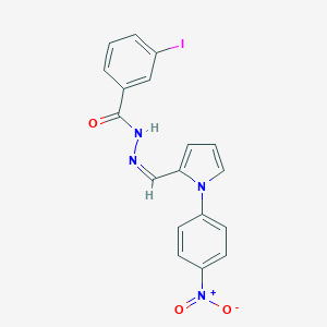 molecular formula C18H13IN4O3 B448962 N'-[(1-{4-nitrophenyl}-1H-pyrrol-2-yl)methylene]-3-iodobenzohydrazide 