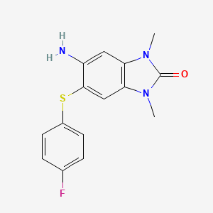 molecular formula C15H14FN3OS B4489635 5-amino-6-[(4-fluorophenyl)thio]-1,3-dimethyl-1,3-dihydro-2H-benzimidazol-2-one 