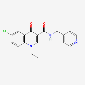 molecular formula C18H16ClN3O2 B4489636 6-chloro-1-ethyl-4-oxo-N-(pyridin-4-ylmethyl)quinoline-3-carboxamide 