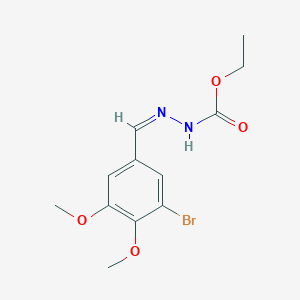molecular formula C12H15BrN2O4 B448964 Ethyl 2-(3-bromo-4,5-dimethoxybenzylidene)hydrazinecarboxylate 