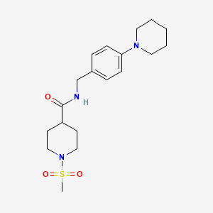 molecular formula C19H29N3O3S B4489655 1-METHANESULFONYL-N-{[4-(PIPERIDIN-1-YL)PHENYL]METHYL}PIPERIDINE-4-CARBOXAMIDE 