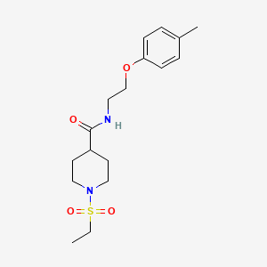 molecular formula C17H26N2O4S B4489681 1-(ethanesulfonyl)-N-[2-(4-methylphenoxy)ethyl]piperidine-4-carboxamide 