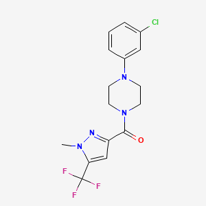 1-(3-Chlorophenyl)-4-[1-methyl-5-(trifluoromethyl)-1H-pyrazole-3-carbonyl]piperazine