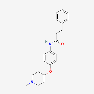 molecular formula C21H26N2O2 B4489700 N-{4-[(1-methyl-4-piperidinyl)oxy]phenyl}-3-phenylpropanamide 