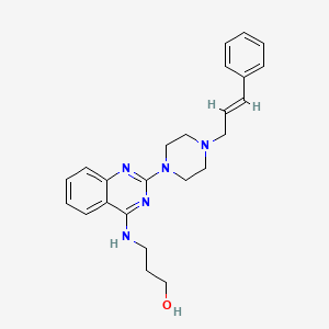 molecular formula C24H29N5O B4489705 3-({2-[4-(3-phenyl-2-propen-1-yl)-1-piperazinyl]-4-quinazolinyl}amino)-1-propanol 