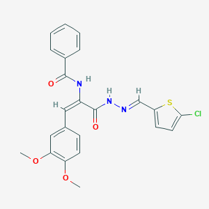 N-[1-({2-[(5-chloro-2-thienyl)methylene]hydrazino}carbonyl)-2-(3,4-dimethoxyphenyl)vinyl]benzamide