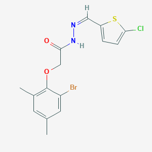 molecular formula C15H14BrClN2O2S B448974 2-(2-bromo-4,6-dimethylphenoxy)-N'-[(5-chloro-2-thienyl)methylene]acetohydrazide 