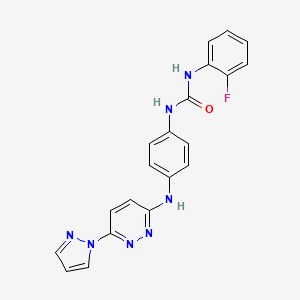 molecular formula C20H16FN7O B4489745 N-(2-fluorophenyl)-N'-(4-{[6-(1H-pyrazol-1-yl)-3-pyridazinyl]amino}phenyl)urea 