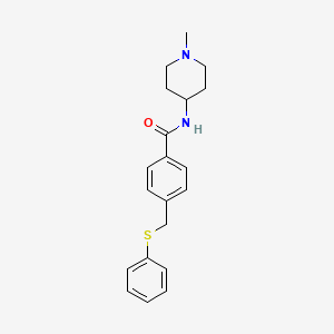 molecular formula C20H24N2OS B4489751 N-(1-methyl-4-piperidinyl)-4-[(phenylthio)methyl]benzamide 