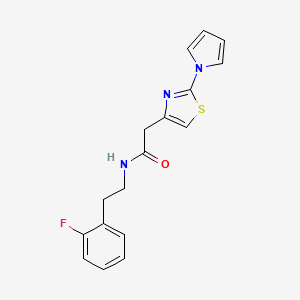 molecular formula C17H16FN3OS B4489767 N-[2-(2-fluorophenyl)ethyl]-2-[2-(1H-pyrrol-1-yl)-1,3-thiazol-4-yl]acetamide 