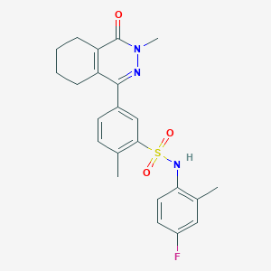 N-(4-Fluoro-2-methylphenyl)-2-methyl-5-(3-methyl-4-oxo-3,4,5,6,7,8-hexahydrophthalazin-1-YL)benzene-1-sulfonamide