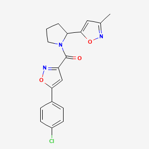 5-(4-chlorophenyl)-3-{[2-(3-methyl-5-isoxazolyl)-1-pyrrolidinyl]carbonyl}isoxazole