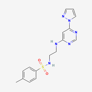 4-methyl-N-(2-{[6-(1H-pyrazol-1-yl)-4-pyrimidinyl]amino}ethyl)benzenesulfonamide