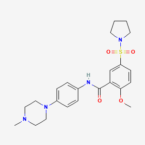 2-methoxy-N-[4-(4-methyl-1-piperazinyl)phenyl]-5-(1-pyrrolidinylsulfonyl)benzamide