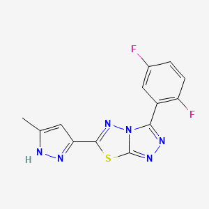 3-(2,5-difluorophenyl)-6-(5-methyl-1H-pyrazol-3-yl)[1,2,4]triazolo[3,4-b][1,3,4]thiadiazole