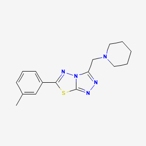 molecular formula C16H19N5S B4489908 6-(3-methylphenyl)-3-(1-piperidinylmethyl)[1,2,4]triazolo[3,4-b][1,3,4]thiadiazole 