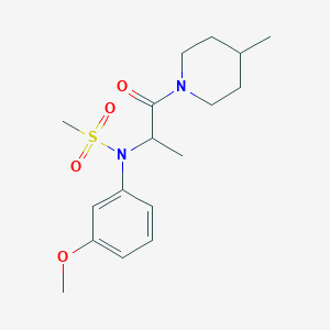 N-(3-methoxyphenyl)-N-[1-methyl-2-(4-methyl-1-piperidinyl)-2-oxoethyl]methanesulfonamide