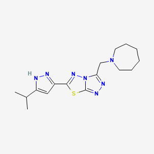 3-(1-azepanylmethyl)-6-(5-isopropyl-1H-pyrazol-3-yl)[1,2,4]triazolo[3,4-b][1,3,4]thiadiazole