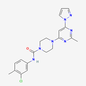 N-(3-chloro-4-methylphenyl)-4-[2-methyl-6-(1H-pyrazol-1-yl)-4-pyrimidinyl]-1-piperazinecarboxamide