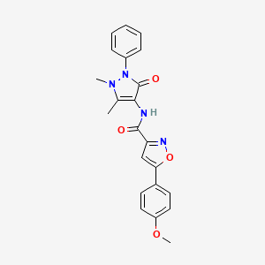 molecular formula C22H20N4O4 B4490101 N-(1,5-dimethyl-3-oxo-2-phenyl-2,3-dihydro-1H-pyrazol-4-yl)-5-(4-methoxyphenyl)-3-isoxazolecarboxamide 