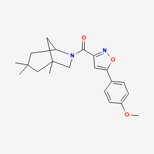 molecular formula C21H26N2O3 B4490126 6-{[5-(4-methoxyphenyl)-3-isoxazolyl]carbonyl}-1,3,3-trimethyl-6-azabicyclo[3.2.1]octane 