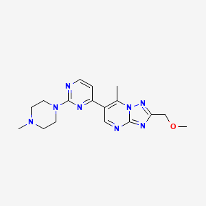 2-(methoxymethyl)-7-methyl-6-[2-(4-methyl-1-piperazinyl)-4-pyrimidinyl][1,2,4]triazolo[1,5-a]pyrimidine