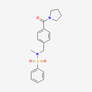 molecular formula C19H22N2O3S B4490155 N-methyl-N-[4-(1-pyrrolidinylcarbonyl)benzyl]benzenesulfonamide 