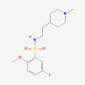 molecular formula C15H23FN2O3S B4490166 5-FLUORO-2-METHOXY-N-[2-(1-METHYLPIPERIDIN-4-YL)ETHYL]BENZENE-1-SULFONAMIDE 