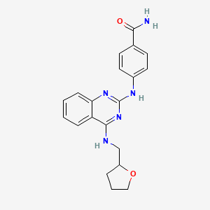 molecular formula C20H21N5O2 B4490179 4-({4-[(tetrahydro-2-furanylmethyl)amino]-2-quinazolinyl}amino)benzamide 