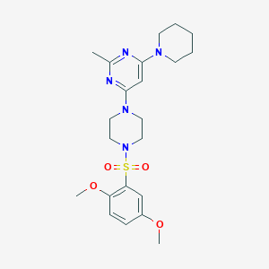 molecular formula C22H31N5O4S B4490195 4-[4-(2,5-Dimethoxybenzenesulfonyl)piperazin-1-YL]-2-methyl-6-(piperidin-1-YL)pyrimidine 