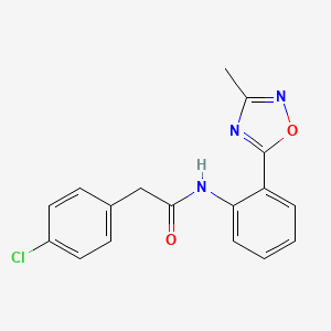 molecular formula C17H14ClN3O2 B4490244 2-(4-chlorophenyl)-N-[2-(3-methyl-1,2,4-oxadiazol-5-yl)phenyl]acetamide 