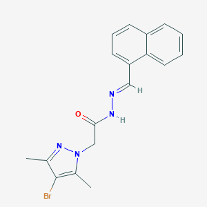 molecular formula C18H17BrN4O B449026 2-(4-bromo-3,5-dimethyl-1H-pyrazol-1-yl)-N'-(1-naphthylmethylene)acetohydrazide 