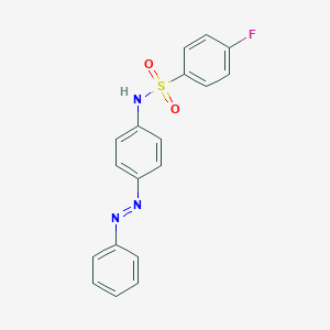 molecular formula C18H14FN3O2S B449032 4-fluoro-N-[4-(phenyldiazenyl)phenyl]benzenesulfonamide 