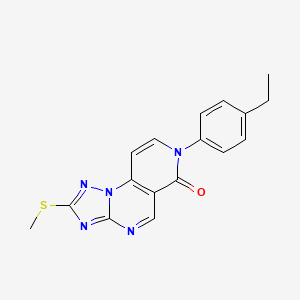 molecular formula C17H15N5OS B4490333 7-(4-ethylphenyl)-2-(methylsulfanyl)pyrido[3,4-e][1,2,4]triazolo[1,5-a]pyrimidin-6(7H)-one 