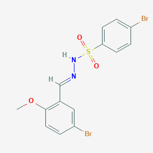 molecular formula C14H12Br2N2O3S B449035 4-bromo-N'-(5-bromo-2-methoxybenzylidene)benzenesulfonohydrazide 