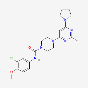 molecular formula C21H27ClN6O2 B4490357 N-(3-Chloro-4-methoxyphenyl)-4-[2-methyl-6-(pyrrolidin-1-YL)pyrimidin-4-YL]piperazine-1-carboxamide 