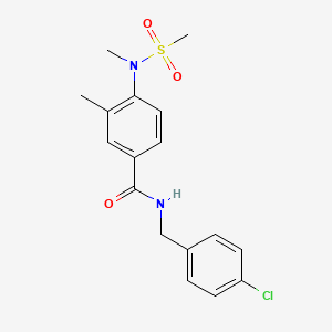 molecular formula C17H19ClN2O3S B4490398 N-[(4-CHLOROPHENYL)METHYL]-3-METHYL-4-(N-METHYLMETHANESULFONAMIDO)BENZAMIDE 