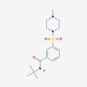 molecular formula C16H25N3O3S B4490421 N-tert-butyl-3-[(4-methylpiperazin-1-yl)sulfonyl]benzamide 