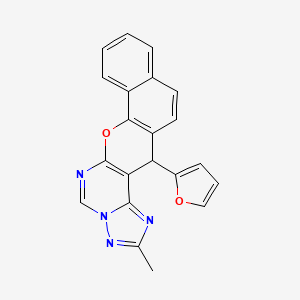 molecular formula C21H14N4O2 B4490454 14-(2-furyl)-2-methyl-14H-benzo[7,8]chromeno[3,2-e][1,2,4]triazolo[1,5-c]pyrimidine 