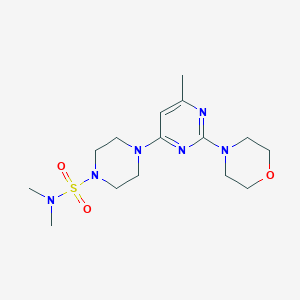 molecular formula C15H26N6O3S B4490467 N,N-dimethyl-4-[6-methyl-2-(4-morpholinyl)-4-pyrimidinyl]-1-piperazinesulfonamide 