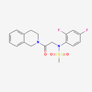 molecular formula C18H18F2N2O3S B4490476 N-(2,4-difluorophenyl)-N-[2-(3,4-dihydro-2(1H)-isoquinolinyl)-2-oxoethyl]methanesulfonamide 