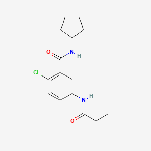 molecular formula C16H21ClN2O2 B4490490 2-chloro-N-cyclopentyl-5-(isobutyrylamino)benzamide 